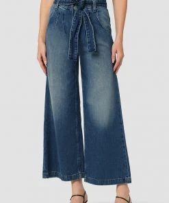 Hudson Jeans Paper Bag Wide Leg Cropped Trouser Women's