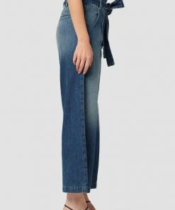 Hudson Jeans Paper Bag Wide Leg Cropped Trouser Women's