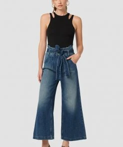 Hudson Jeans Paper Bag Wide Leg Cropped Trouser Women's