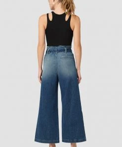 Hudson Jeans Paper Bag Wide Leg Cropped Trouser Women's