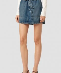 Hudson Jeans Women's Belted Cinched Waist Skirt