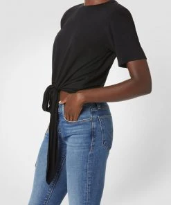 Hudson Jeans Shoulder Pad Tie Front Tee