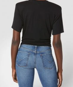 Hudson Jeans Shoulder Pad Tie Front Tee