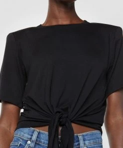 Hudson Jeans Shoulder Pad Tie Front Tee