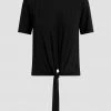 Hudson Jeans Shoulder Pad Tie Front Tee