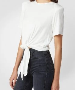 Hudson Jeans Shoulder Pad Tie Front Tee Sale
