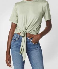 Hudson Jeans Shoulder Pad Tie Front Tee