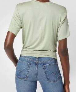 Hudson Jeans Shoulder Pad Tie Front Tee