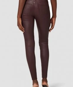 Hudson Jeans Nico Mid-Rise Super Skinny Leather Pant