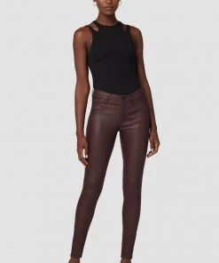 Hudson Jeans Nico Mid-Rise Super Skinny Leather Pant