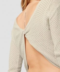 Hudson Jeans Twist Back Open Knit Sweater Women's