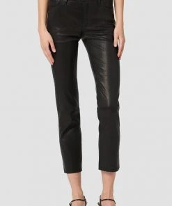 Hudson Jeans Women's Nico Mid-Rise Straight Leather Pant