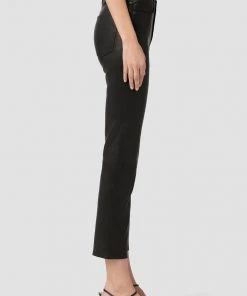 Hudson Jeans Women's Nico Mid-Rise Straight Leather Pant