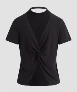 Hudson Jeans Crew Neck Knot Back Tee