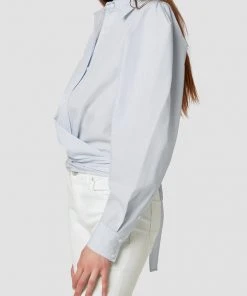 Hudson Jeans Women's Wrap Poplin Button Up Shirt