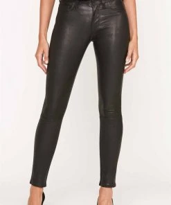 Hudson Jeans Nico Mid-Rise Super Skinny Leather Pant Women's
